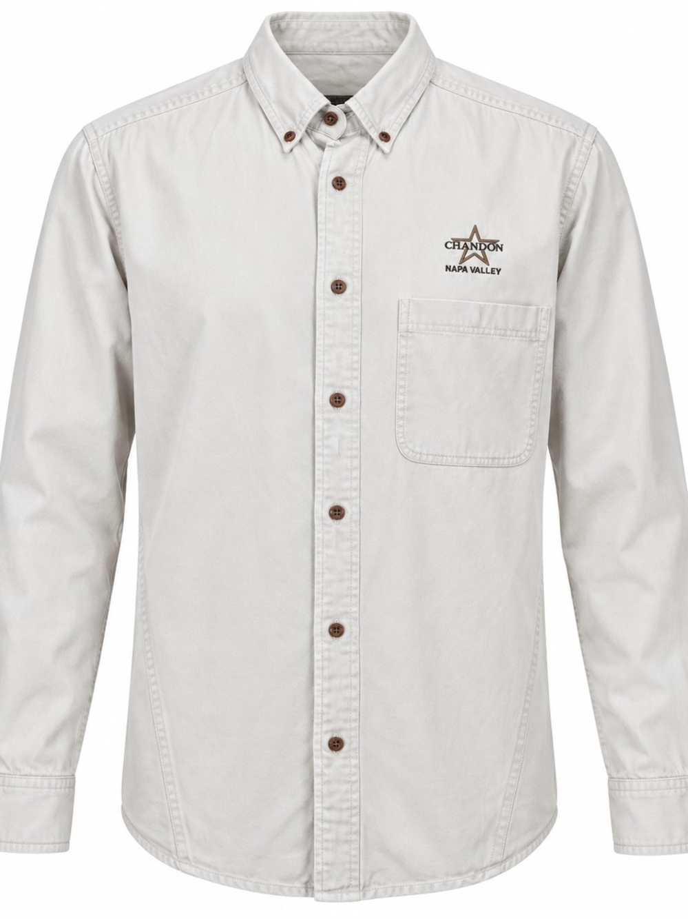 Gear For Sports Men's Cream Button-Down Shirt Chest Pocket Chandon Napa Valley
